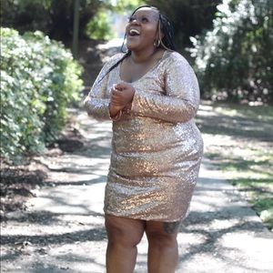 Women's Plus Sequin Cocktail Bodycon Short Dress